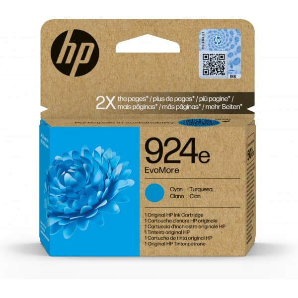 HP 924e EvoMore -bläckpatron, cyan