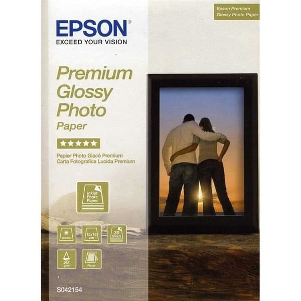 EPSON Premium kiiltävä valokuvapaperi 1 pakkaus S042154 - 130x180 mm - 30 arkkia - 255 g / m2