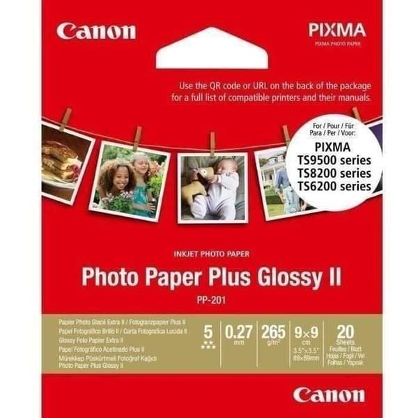 CANON PP-201 blankt fotopapir 265 g 9 x 9 cm - 20 ark