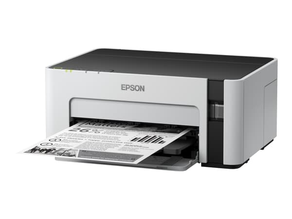 Epson EcoTank ET-M1120 - Skrivare - svartvit - bläckstråle - påfyllbar - A4/Legal - 1440 x 720 dpi - upp till 15 sidor/minut - kapacitet: 150 ark - U Svart, Vit