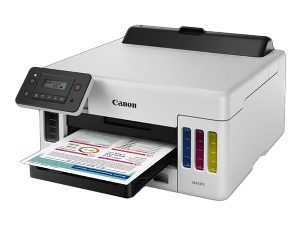 Canon MAXIFY GX5050 - Skriver - farge - Dupleks - ink-jet - ITS - A4/Legal - 600 x 1200 dpi - inntil 24 ipm (mono) / inntil 15.5 ipm (farge) - kapasi Sort, Hvit