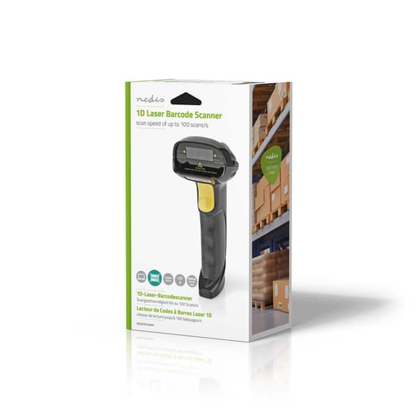 Nedis Viivakoodinlukija | Laser | Langallinen | 1D lineaarinen | USB Virta | USB 2.0