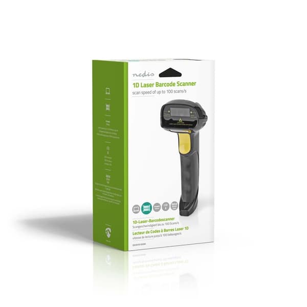 Nedis Viivakoodinlukija | Laser | Langallinen | 1D lineaarinen | USB Virta | USB 2.0