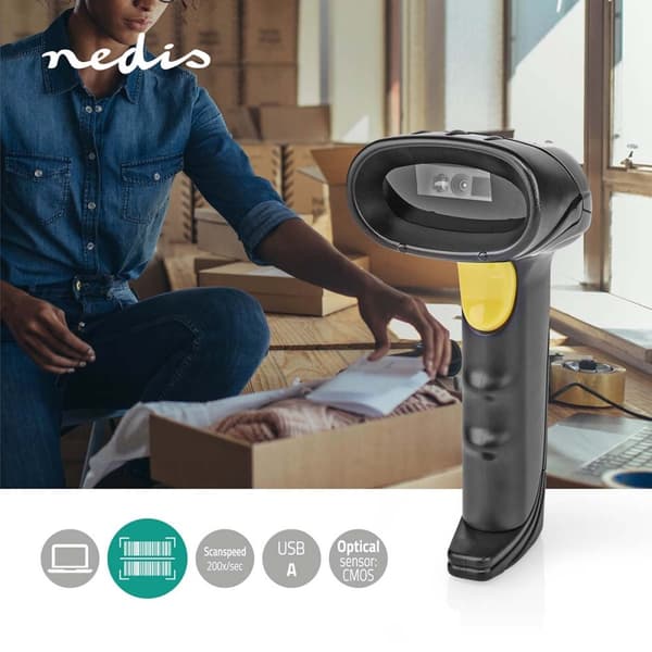 Nedis Viivakoodinlukija | CMOS | Langallinen | 1D lineaarinen / 2D/QR | USB Virta | USB 2.0