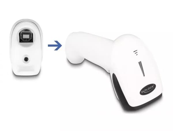 DeLOCK Barcode Scanner 1D and 2D for 2.4 GHz, Bluetooth or USB