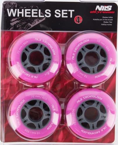 NILS Extreme PU 72x24 82A ROSA HJUL (4 stk) NILS EXTREME