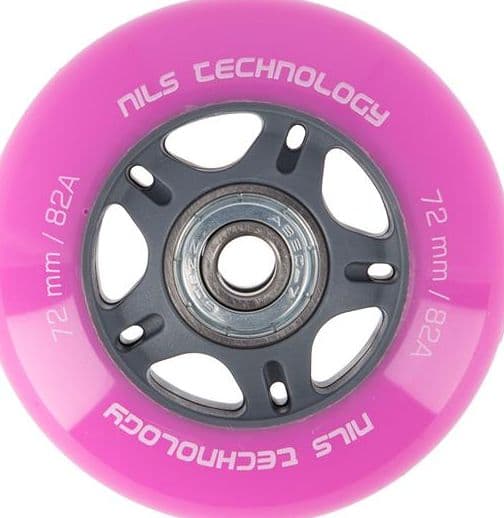 Nils Extreme PU 72x24 82A (4szt.) RÓŻOWE + ABEC-7 (8szt.) NILS EXTREME