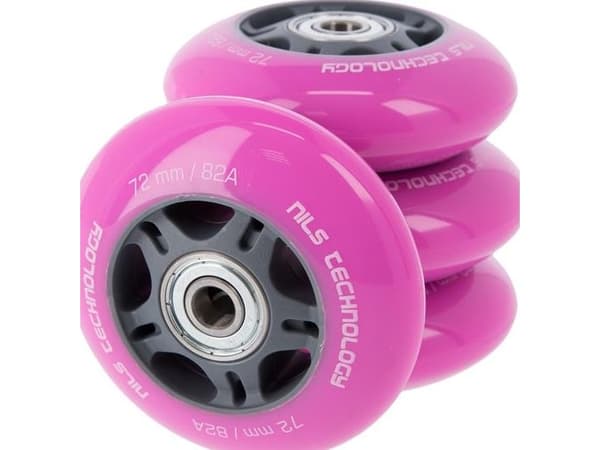 Nils Extreme PU 72x24 82A (4szt.) RÓŻOWE + ABEC-7 (8szt.)  NILS EXTREME