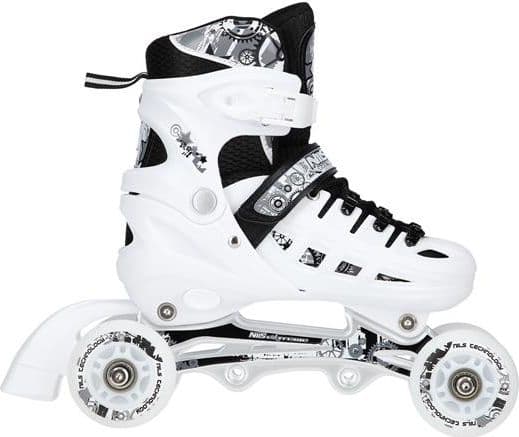 Nils Extreme NH10905 rullskridskor med utbytbar skida justerbar vit r. 31-34