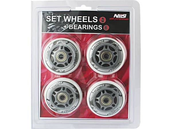 PU 84x24 82A Hvit (4 stk) + ABEC-7 (8 stk) SET NILS EXTREME