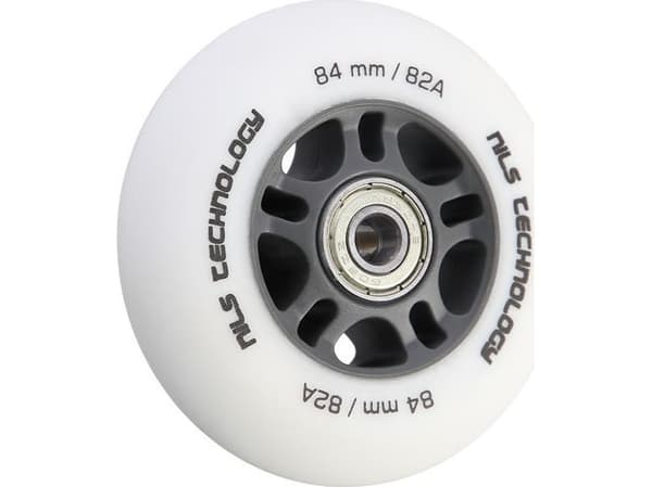 Nils Extreme PU 84x24 82A BIAŁE MATOWE (4 szt.) + ABEC-9 CHROME (8 szt.)  NILS EXTREME