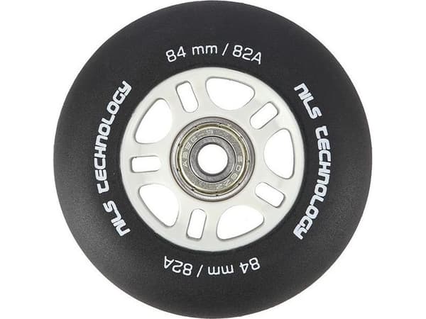 Nils Extreme PU 84x24 82A sort MATOWE (4 kpl) + ABEC-9 CHROME (8 kpl) NILS EXTREME