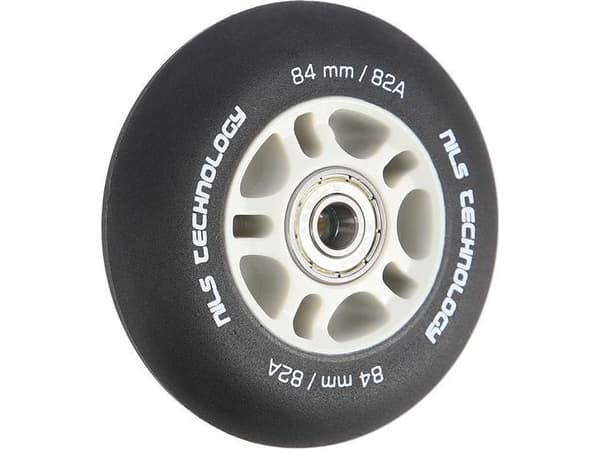 Nils Extreme PU 84x24 82A sort MATOWE (4 kpl) + ABEC-9 CHROME (8 kpl) NILS EXTREME