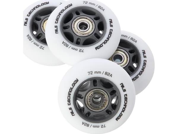 NILS Extreme PU 72x24 82A MATTIVALKOINEN (4 kpl) + ABEC-9 (8 kpl) NILS EXTREME SETTI