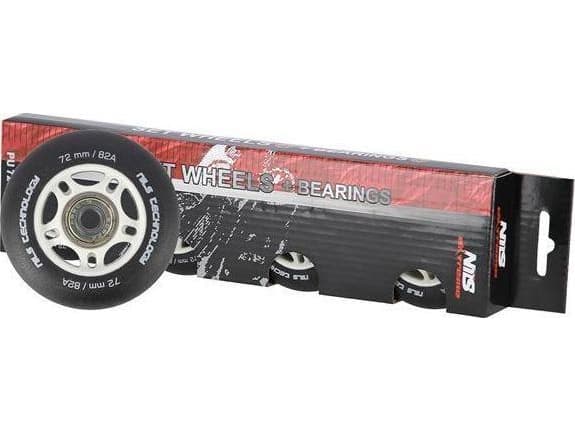 Nils Extreme PU 72x24 82A sort MATOWE (4 szt.) + ABEC-9 (8 szt.) NILS EXTREME