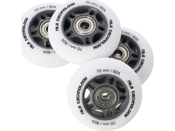 NILS Extreme PU 70x24 82A MATTE WHITE (4 st) + ABEC-9 (8 st) NILS EXTREME SET