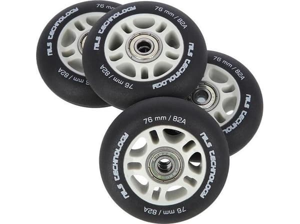 Nils Extreme PU 76x24 82A sort MATOWE (4 szt.) + ABEC-9 (8 szt.) NILS EXTREME