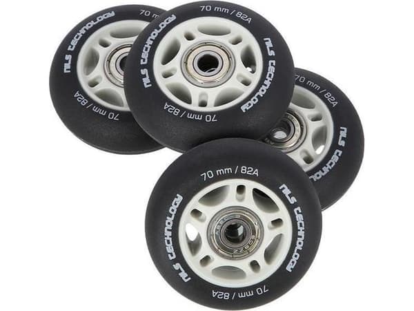 NILS Extreme PU 70x24 82A BLACK MATTE (4 stk) + ABEC-9 (8 stk) NILS EXTREME SET