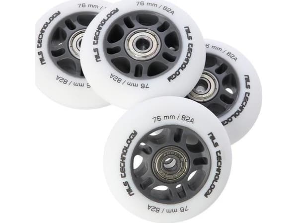 NILS Extreme PU 76x24 82A MATT HVIT (4 stk) + ABEC-9 (8 stk) NILS EXTREME SET