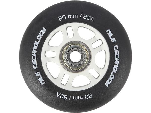 Nils Extreme Wheels PU 80x24 82A sort Matte (4 kpl) + ABEC-9 (8 kpl)
