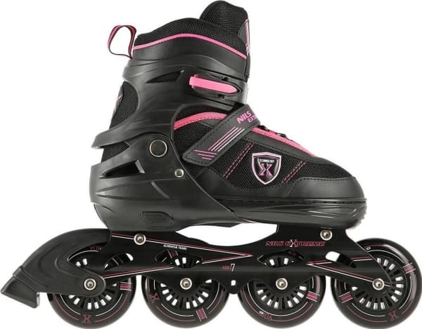 Black NILS Extreme NA19088 Recreational Adjustable Rollers, size 31-34