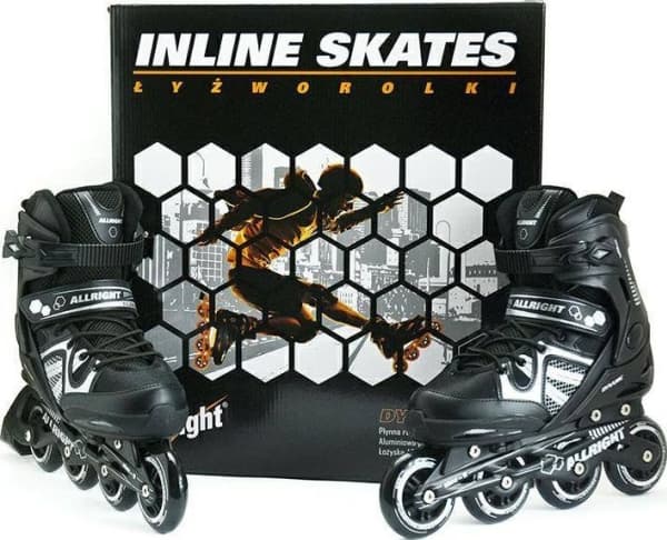 Allright Dynamic fritidsrullskridskor justerbar sort r. 43-46