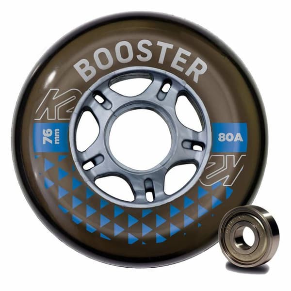 Hjul - lager - spacer K2 skridskor - I210400601 - K2 Booster 76mm 80A Pack 8 hjul W ILQ