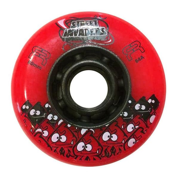 FR SKATES Hjul STREET INVADERS 84A Röd [x4] - Hjul