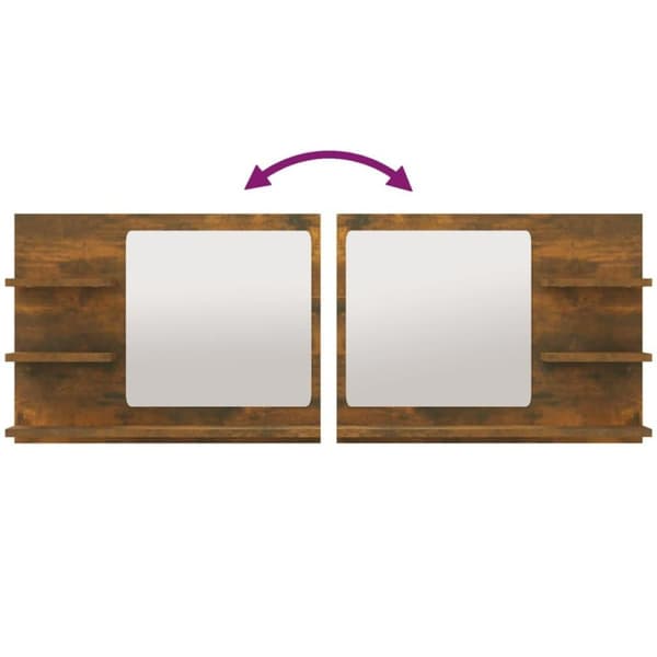 vidaXL Badespeil røkt eik 60x10,5x45 cm konstruert tre