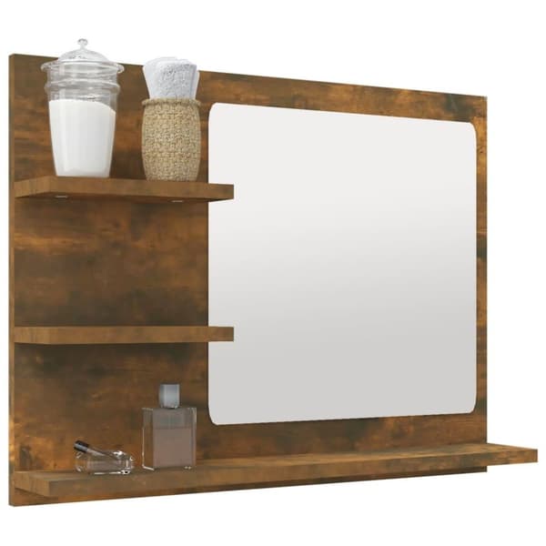 vidaXL Badespeil røkt eik 60x10,5x45 cm konstruert tre