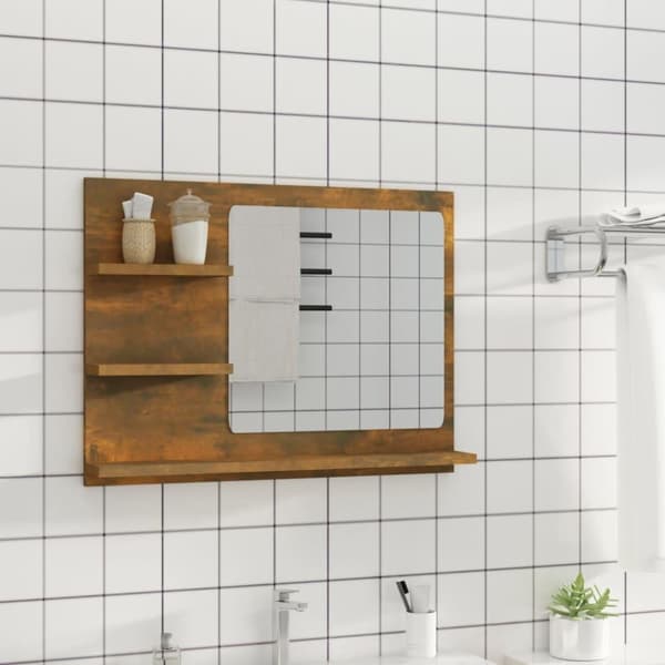vidaXL Badespeil røkt eik 60x10,5x45 cm konstruert tre