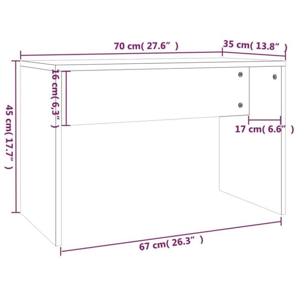 vidaXL Sminkbord set betonggrå 74,5x40x141 cm
