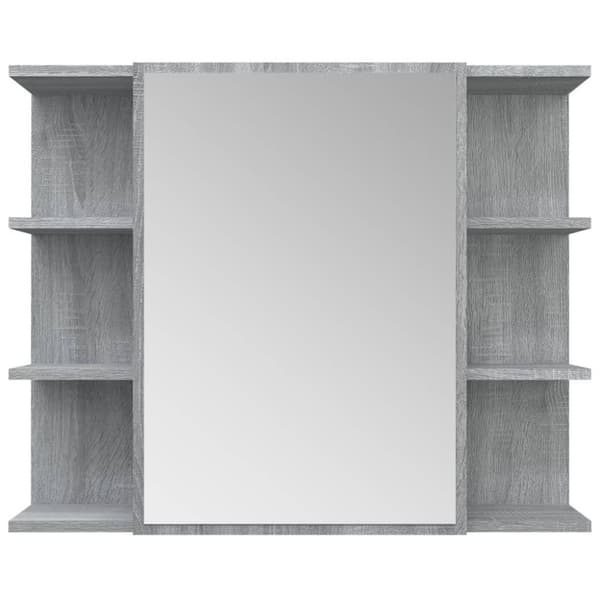 vidaXL Kylpyhuoneen peilikaappi harmaa Sonoma 80x20,5x64 cm puu