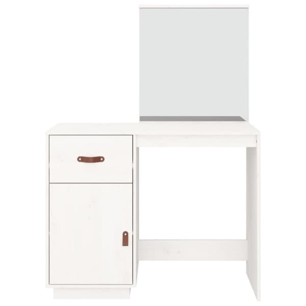 vidaXL Sminkebord hvit 95x50x134 cm heltre furu