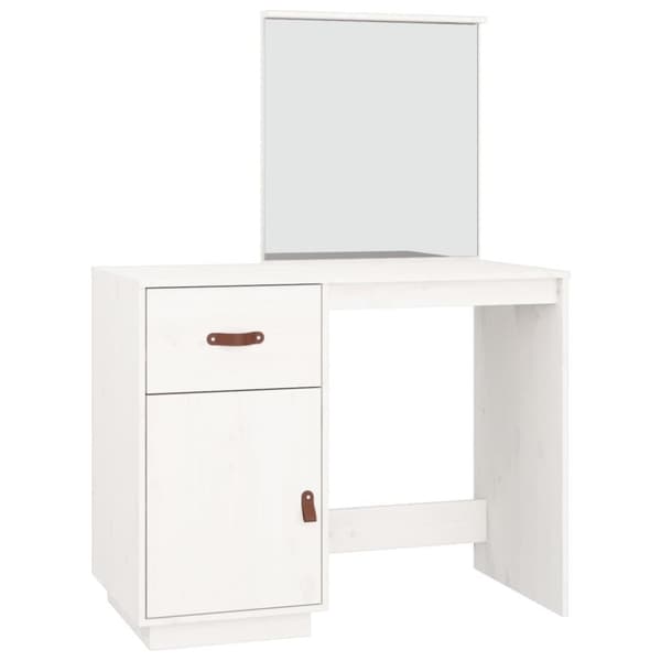 vidaXL Sminkbord Vit 95x50x134 cm massiv furu