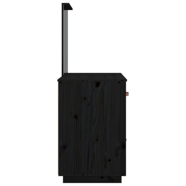 vidaXL Sminkbord Svart 95x50x134 cm massiv furu