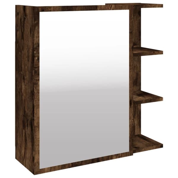 vidaXL Spegelskåp för badrum rökig ek 62,5x20,5x64 cm konstruerat trä