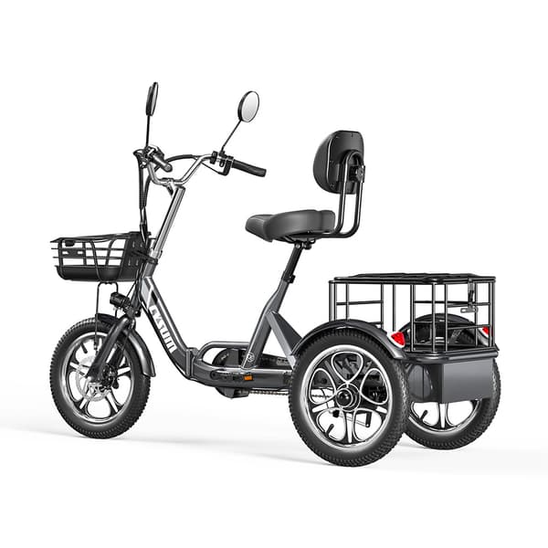 CYSUM T1 Pro Aikuisille Tarkoitettu Sähköinen Kolmipyöräinen Tavara-auto, 250W Sähköinen Kolmipyörä, 48V22Ah Akku, Sähköinen Tavara-auto, Kolmipyörä