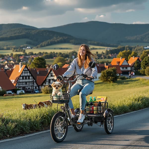 CYSUM T1 Pro Aikuisille Tarkoitettu Sähköinen Kolmipyöräinen Tavara-auto, 250W Sähköinen Kolmipyörä, 48V22Ah Akku, Sähköinen Tavara-auto, Kolmipyörä