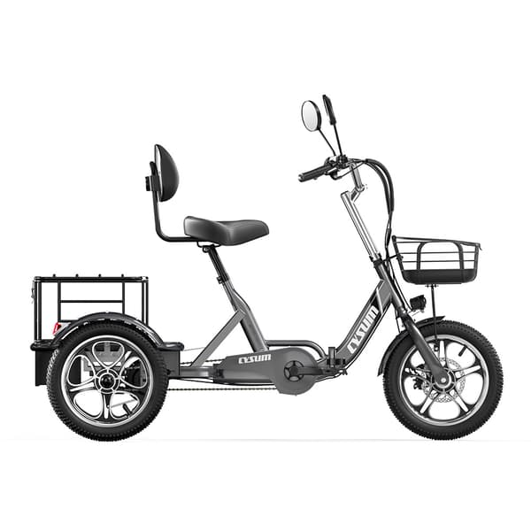 CYSUM T1 Pro Aikuisille Tarkoitettu Sähköinen Kolmipyöräinen Tavara-auto, 250W Sähköinen Kolmipyörä, 48V22Ah Akku, Sähköinen Tavara-auto, Kolmipyörä