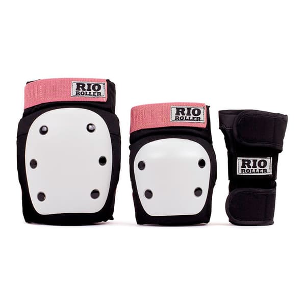 Rio Roller Beskyttelsessæt Triple Pad Sort,Rosa M