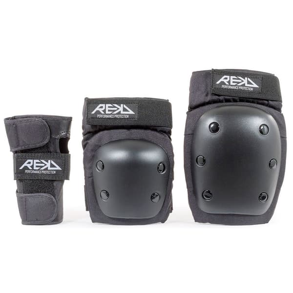 Rekd Protection Beskyttelsessæt Heavy Duty Triple Pad Sort XS