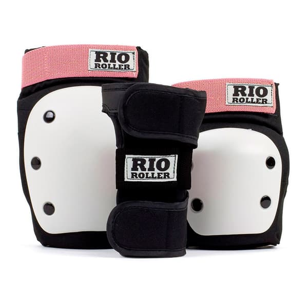 Rio Roller Beskyttelsessæt Triple Pad Sort,Rosa L