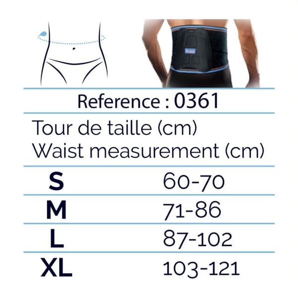Thuasne Lumbar Belt Strapping Sort XL