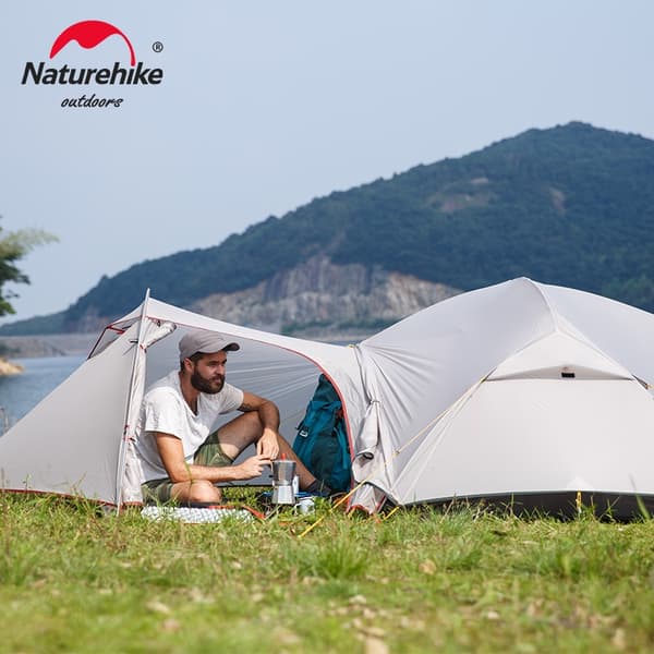 2-Person Ultralight Backpacking Tält - 20D Vattentätt Vandring Överlevnad Utomhus Camping.