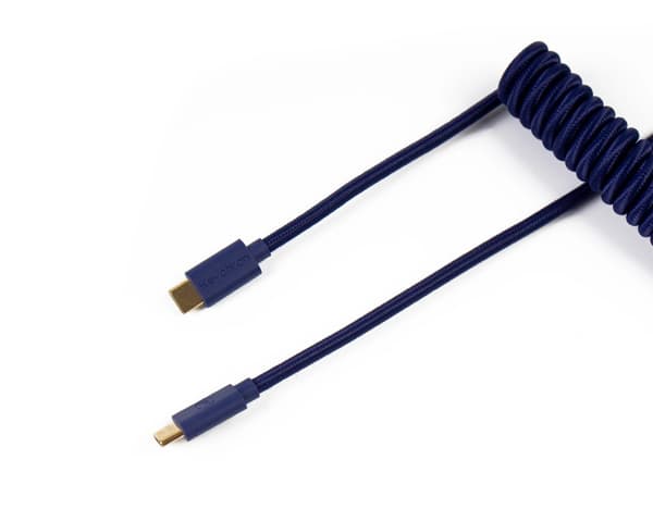 Custom Coiled Aviator Cable USB-C - Blå