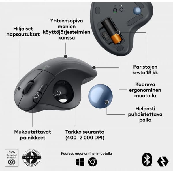 Logitech Ergo M575S -pallmus, grafit
