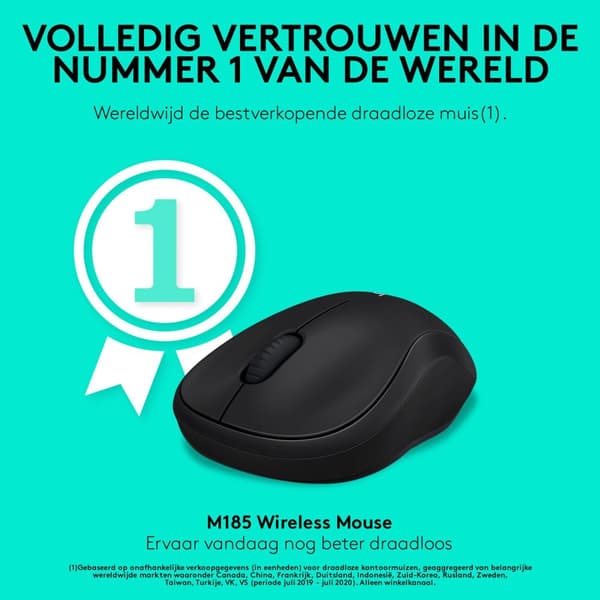 Logitech M185 - Langaton hiiri - harmaa
