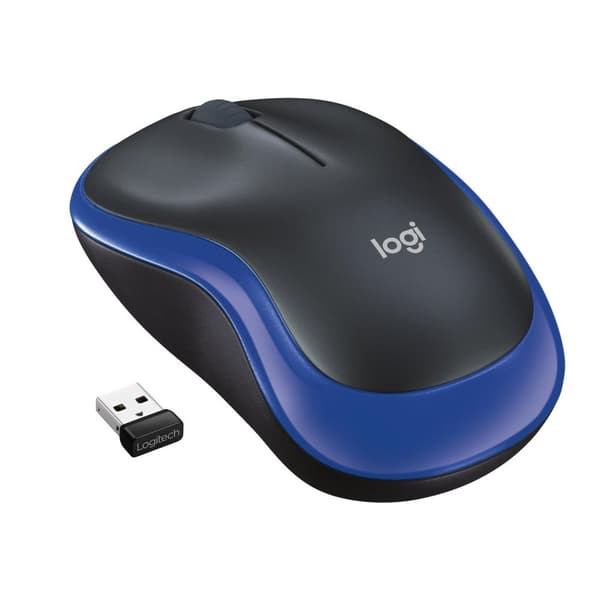Logitech M185 - Hiiri - optinen - langaton - 2,4 GHz - langaton vastaanotin (USB) - sininen