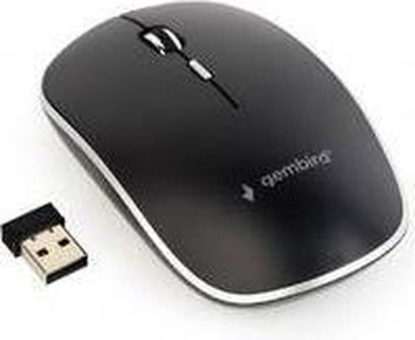Gembird MUSW-4B-01 Mus RF trådlös optisk 1600 DPI Ambidextrous Svart, Vit